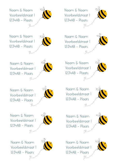 Adressticker bijtje | 94 x 45 mm